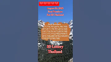 August 16 2025 Beat Numbers For 3D Lottery Thailand 3d Lottery Thailand Youtube Youtubevideo 