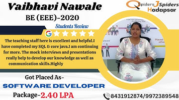 QSPIDERS/JSPIDERS HADAPSAR STUDENT GOT PLACED AS SOFTWARE DEVELOPER, CONGRATULATIONS  VAIBHAVI
