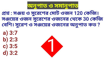 অনুপাত ও সমানুপাত RATIO & PROPORTION in bengali || subir das || part 1
