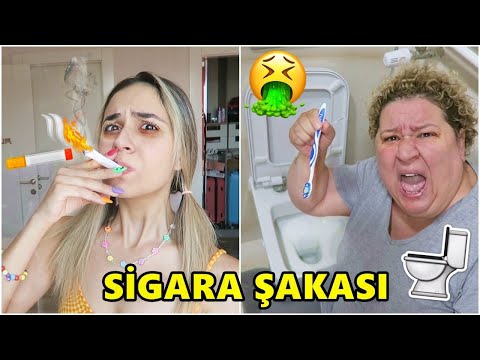 24 SAAT BOYUNCA ANNEME ŞAKA YAPTIM !! (SİGARA ŞAKASI)