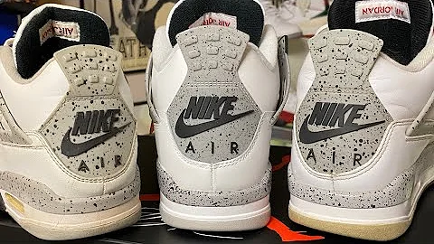 NIKE AIR JORDAN 4 WHITE CEMENT comparison 1989, 1999, 2016, and 2025!  What a great retro!