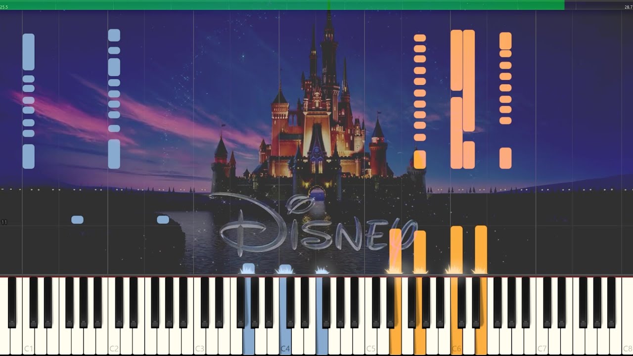 ディズニー映画のオープニング 星に願いを ピアノ Youtube