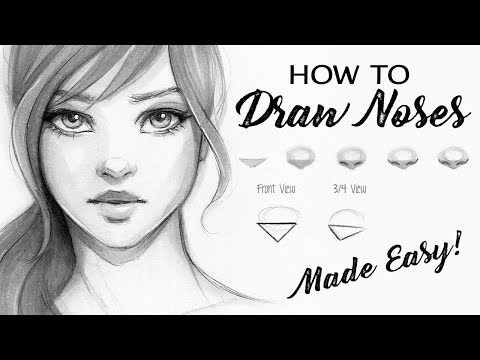 how to draw a female nose step by step