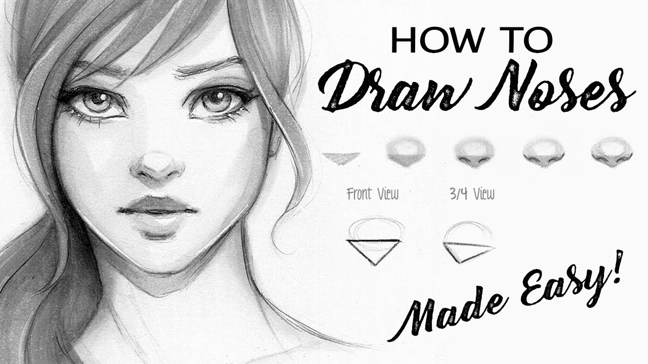 how to draw a realistic human nose