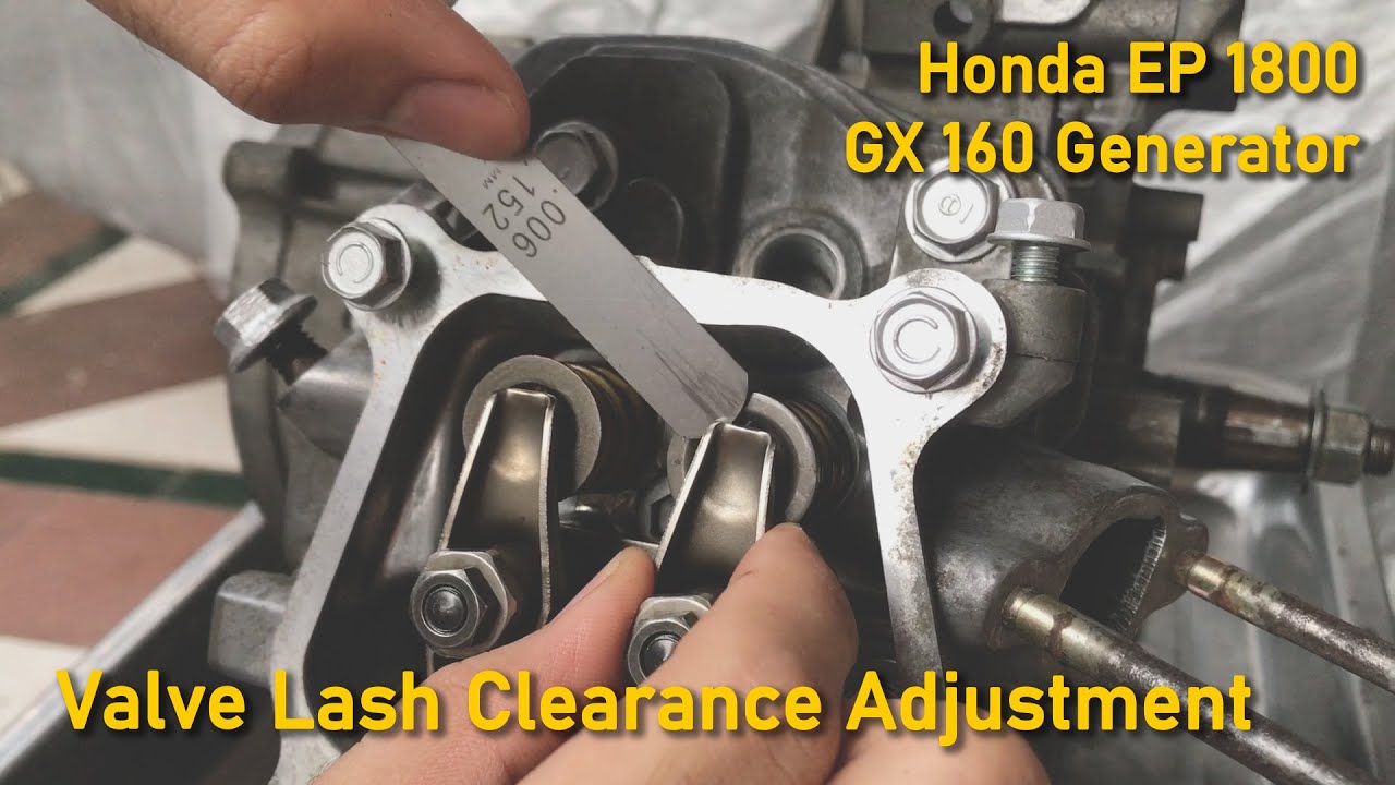 Valve lash clearance adjustment honda ep 1800 gx 160 generator part