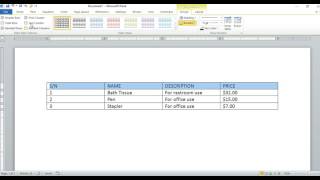 How to remove row and column lines from a table in Microsoft Word