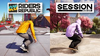 Riders Republic VS Session (Skateboard Gameplay Comparison)