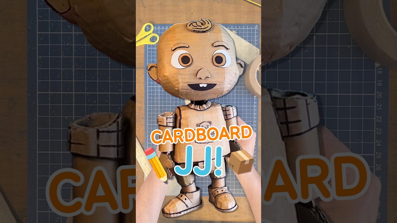 How to Make Cardboard JJ 📦 30 Second Challenge 🤔❓ #cocomelon #art #diy