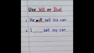 use will or shall
