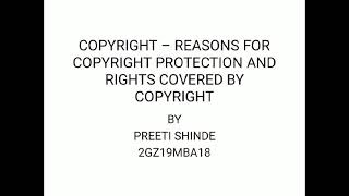 Copyright  Reasons For Copyright Protection And Rights Covered By Copyright