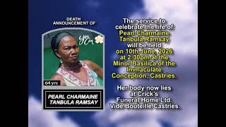 Pearl Charmaine Tanbula Ramsay ~ Short Obituary