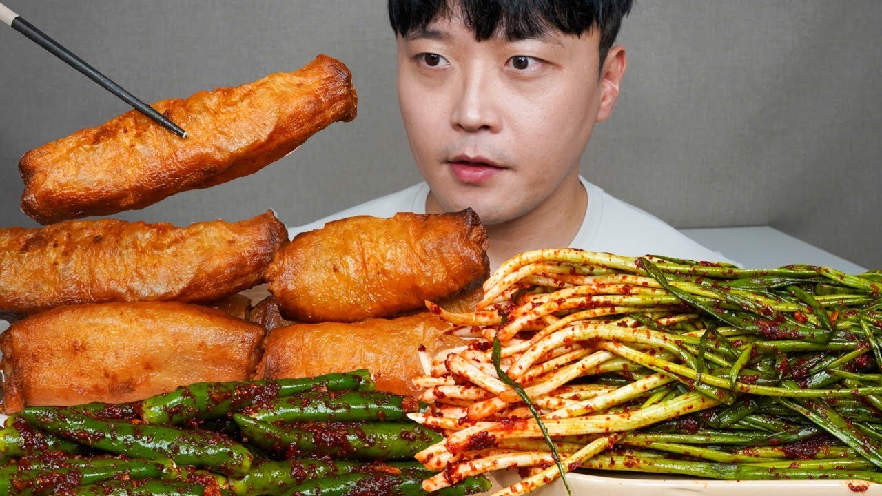 [와차밥] 바삭한 통대창 땡초김치 갓담근 파김치 먹방 Green Onion Kimchi Chili Pepper Kimchi ASMR MUKBANG REAL SOUND EATING
