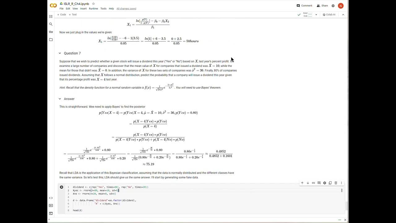 Intro to Statistical Learning (2nd Ed), Solution to Problem 4.7C ...