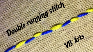 Double running stitch | Hand embroidery Stitches | Poongodi’s Channel | vb arts