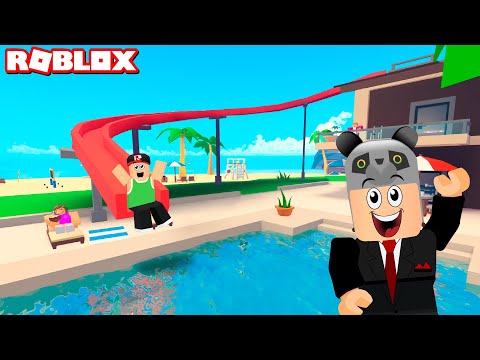 Otelimize Su Parkı Yaptık!! Tatil Köyümüz Gelişiyor - Panda ile Roblox Tropical Resort Tycoon