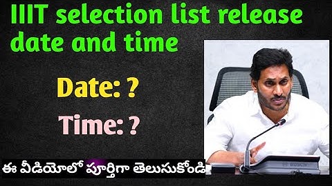 IIIT selection date released//#rgukt #iiit #mpclover