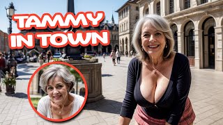 Tammy in Town   Natural Older Women Over 60 Flaunting in the City