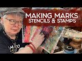  mark making with gelli printing and stamping mixed media