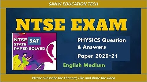 2020 -21 NTSE Physics English Medium Question Answer For Next NTSE EXAM Preparation.//Usefull