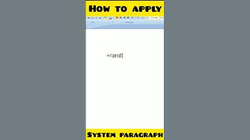 How to apply system paragraph || How to generate ranfom text in MS word using formula #shorts #viral