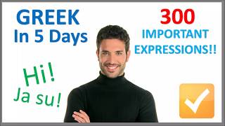 Learn greek in 5 days with our list of 300 most common expressions and
words. this is a crash course greek. try to memorize all the words
sentences an...