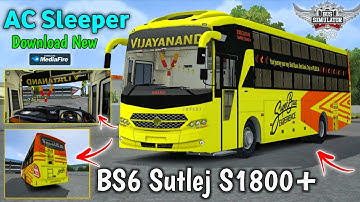 New Model Bus Mod Released Eicher BS6 Sutlej S1800+ Non AC Sleeper For Bus Simulator Indonesia 