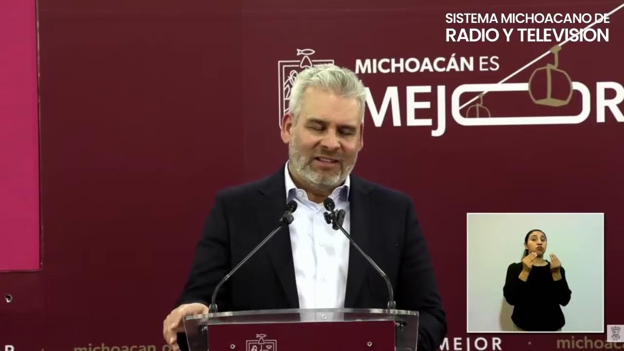 Conferencia de prensa en materia de seguridad encabezada por el gobernador Alfredo Ramírez Bedolla