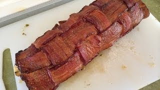 Smoked Bacon Weave Wrapped Stuffed Sausage Roll
