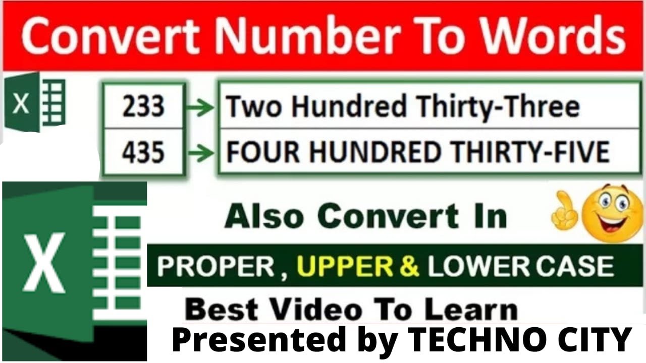 How To Converts Numbers Into Words Ms Excel Full Tutorial 1080p