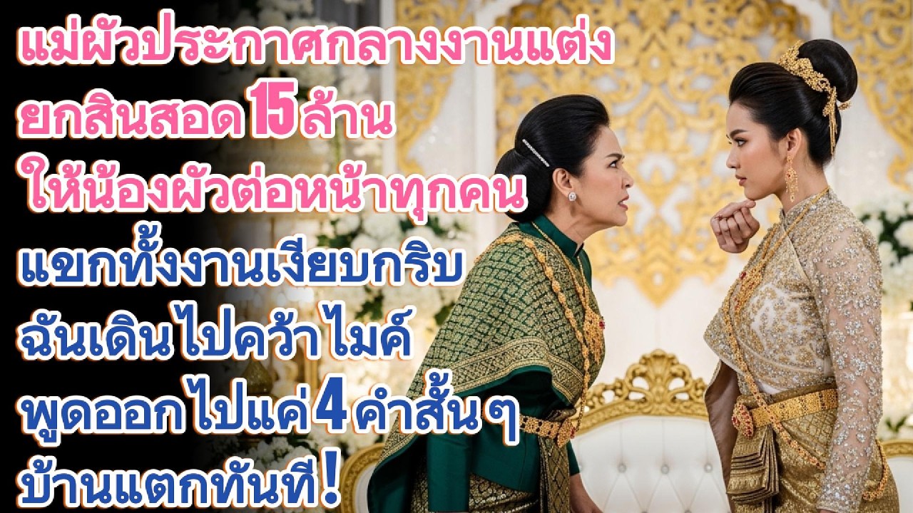 แม่ผัวประกาศยกสินสอด 15 ล้านให้น้องผัวกลางงานแต่ง | ฉันคว้าไมค์พูด 4 คำ...บ้านแตก! 😱🔥