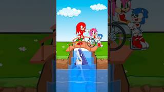 Knuckles Breaks the Bridge | Amy and Little Sonic Escape! #animation #shorts