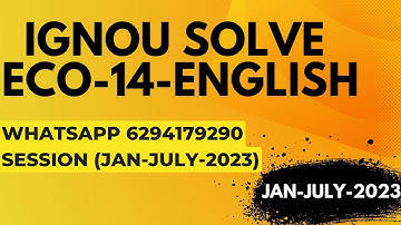 eco-14 solved assignment 2022-23 / eco-14solved assignment 2023 in english/ ignou eco-14