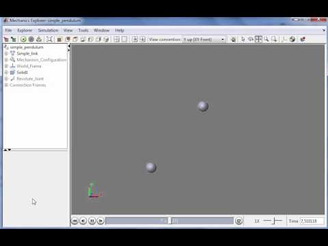 Matlab Mechanics pendulum simulation 1 animation tool