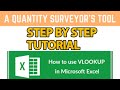 Vlookup in excel  how can a quantity surveyor use it   excel tutorial