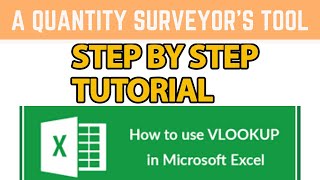 VLOOKUP in Excel | How can a Quantity Surveyor use it ? | Excel Tutorial