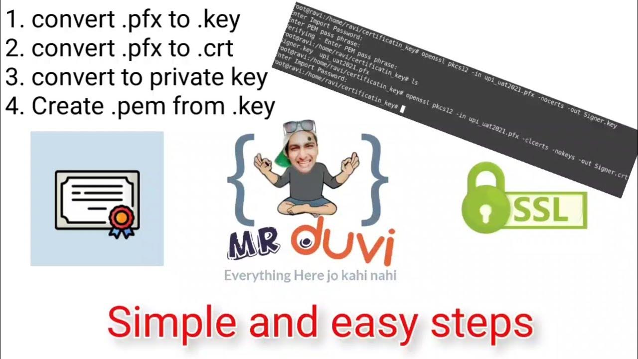 Easy way to convert pfx to key crt pem mr duvi youtube