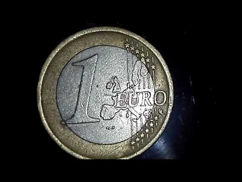 1 EURO เหรียญ 1 ยูโร    เหรียญต่างประเทศ  ขนาดเกือบเท่าเหรียญ5บาทไทย​ 2000