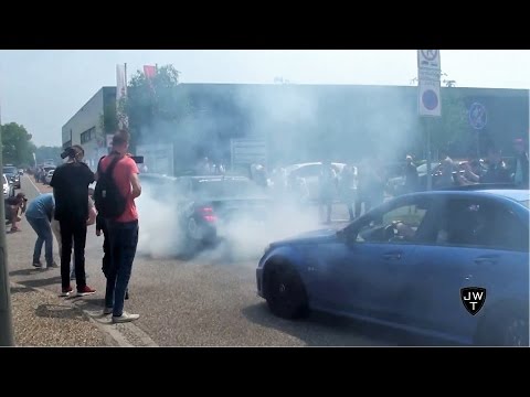 LOUD MERCEDES-BENZ C63 AMG'S GOING CRAZY! BURNOUTS, REVS & MORE!!