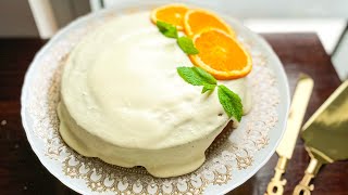 Orange cake with creamy sauce the fluffiest cake ❤️❤️