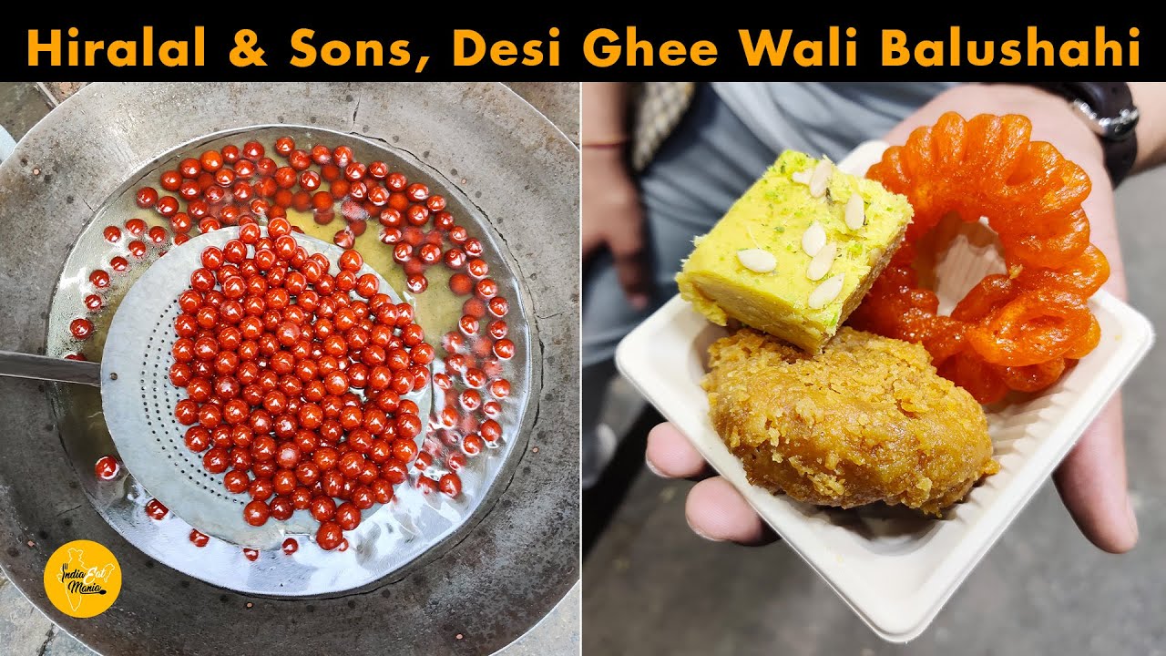 Famous Desi Ghee Wali Balushahi, Imarti & Patisa l Hiralal & Sons, Shahdara l Delhi Street Food | INDIA EAT MANIA