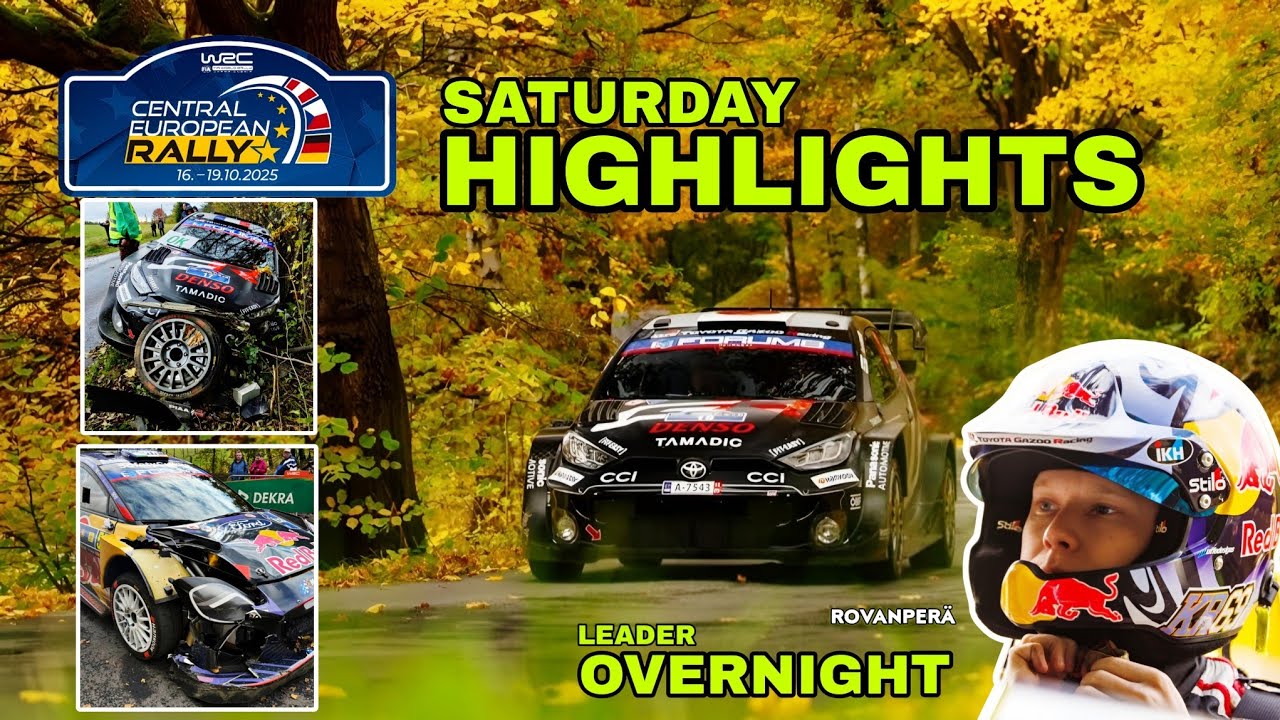 BIG DRAMA ⚠️ SATURDAY HIGHLIGHTS WRC CENTRAL EUROPEAN RALLY 2025 - Action, crashes and more