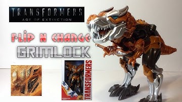 Video Review of the Transformers Age of Extinction Flip and Change: Grimlock