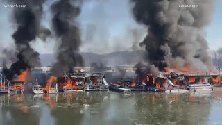 22 boats impacted by fire at Hoosier Hills Marina