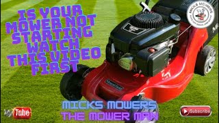 Mountfield 164 Lawnmower Will Not Start An Easy Fix