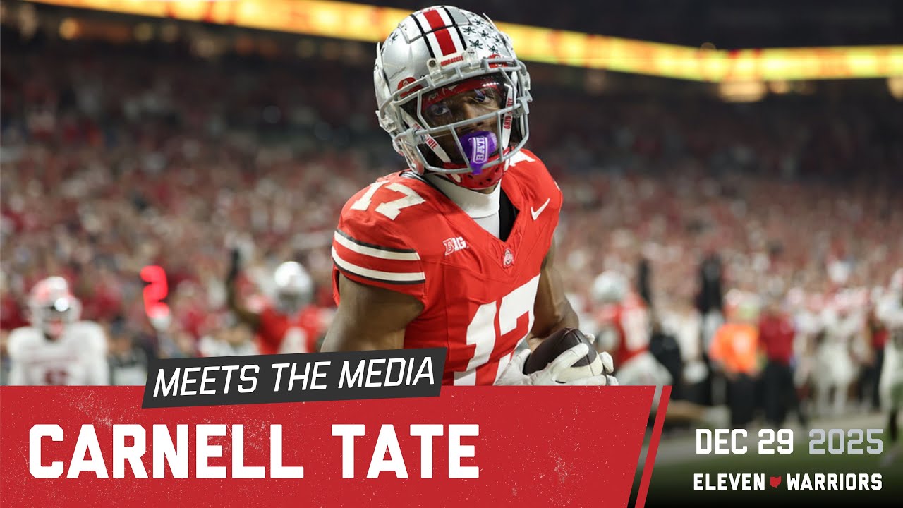 Карнелл Тейт обсуждает возвращение после травмы и уверенность перед плей-офф студенческого футбола.