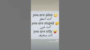كيف تقول أنت أحمق او غبي بالانجليزية 