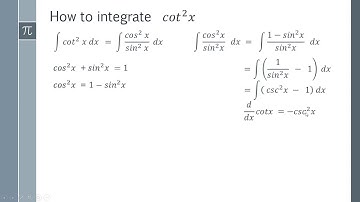 How to integrate cot^2x