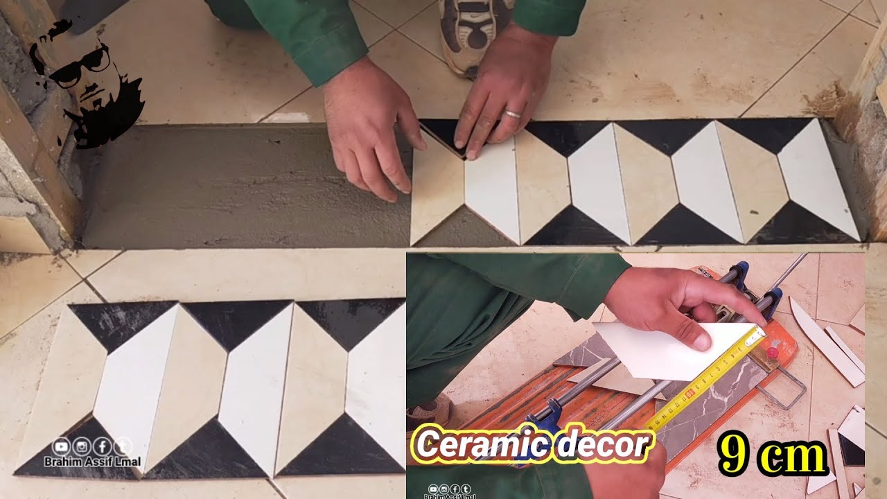 New ceramic decor, door sill, flooring, sample ديكور سيراميك جديد عتبة الباب  Brahim Assif Lmal