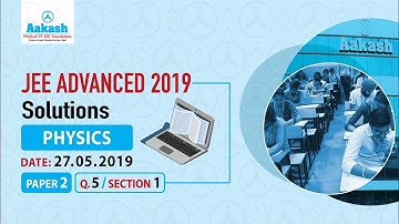 JEE ADVANCED 2019 Answers & Solutions Paper 2 Physics Q 5 (Section-1)| Aakash Institute