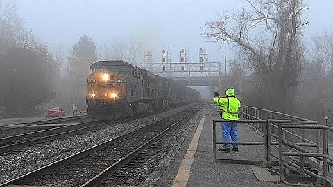 🌫🌫 Mixed Freight Train Coming Out of Fog in St Denis 🌫🌫
